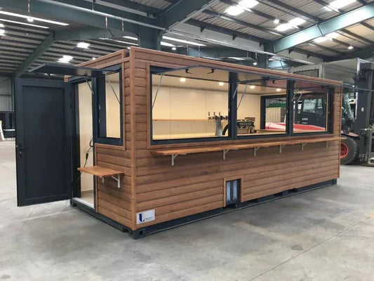 Contenedor para cafetería de 20 pies con diseño muy limpio